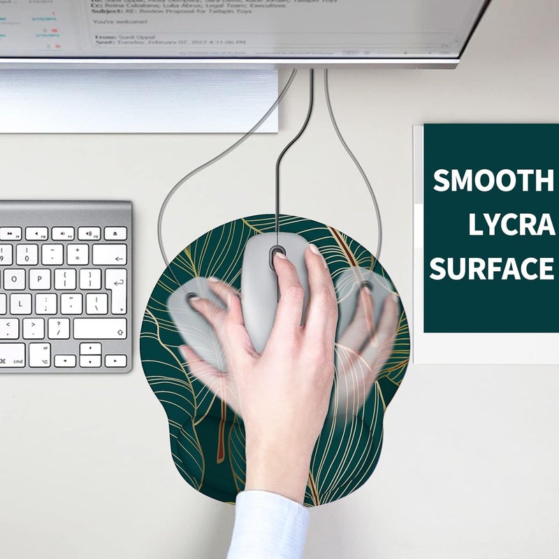 eulps Mouse Pad with Wrist Rest, Comfortable Computer Mousepad with Gel Wrist Support Smooth Surface and Non-Slip PU Base for Pain Relief, Laptop, Office & Home (Tropical Plants) - Image 5